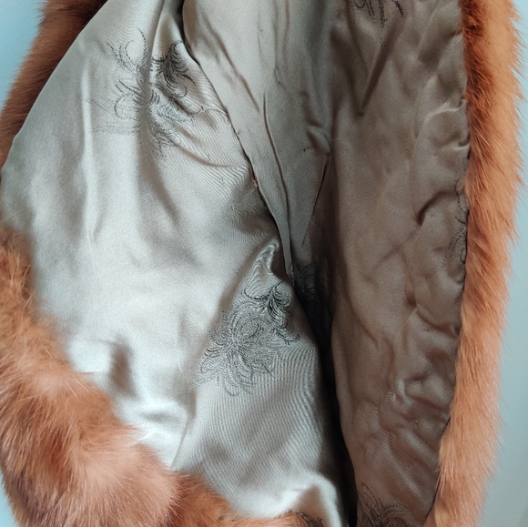 Vintage Ash Brown Red Mink Fur Stole Cape Stunning Dawes Furs Toronto - Picture 7 of 16